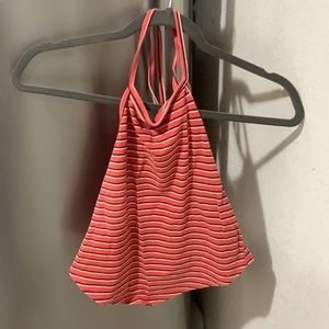 Red,black & white halter top.